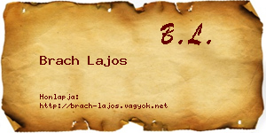 Brach Lajos névjegykártya